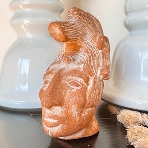 Hand- sculpted terracotta figurine of King Pakal